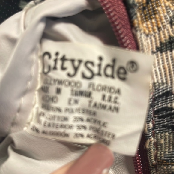 Cityside cosmetic bag make up pouch floral tapestry green pink white flowers - Picture 4 of 4